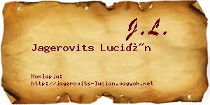 Jagerovits Lucián névjegykártya